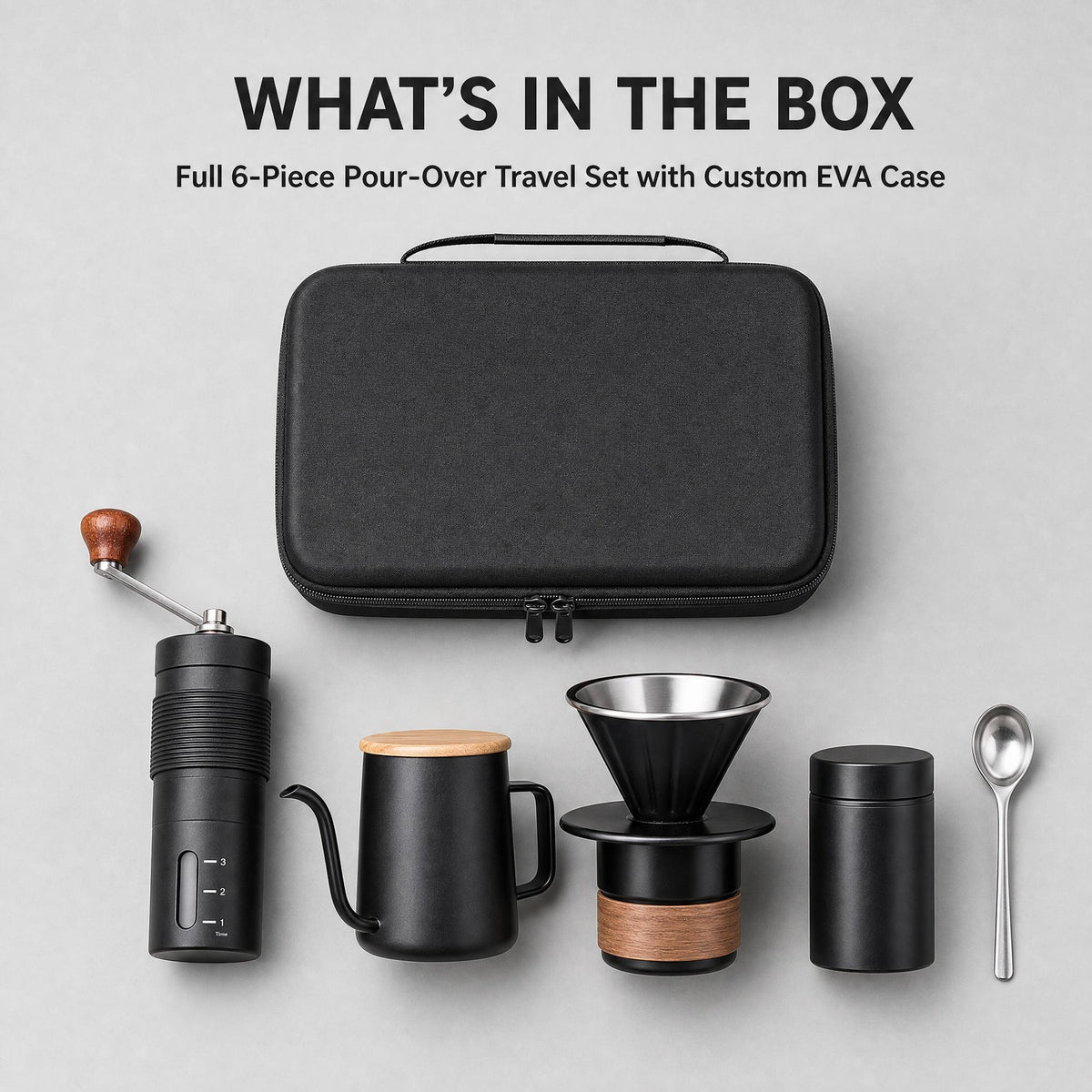 Pour-Over Starter Kit — 6 Brewing Tools + Carrying Case