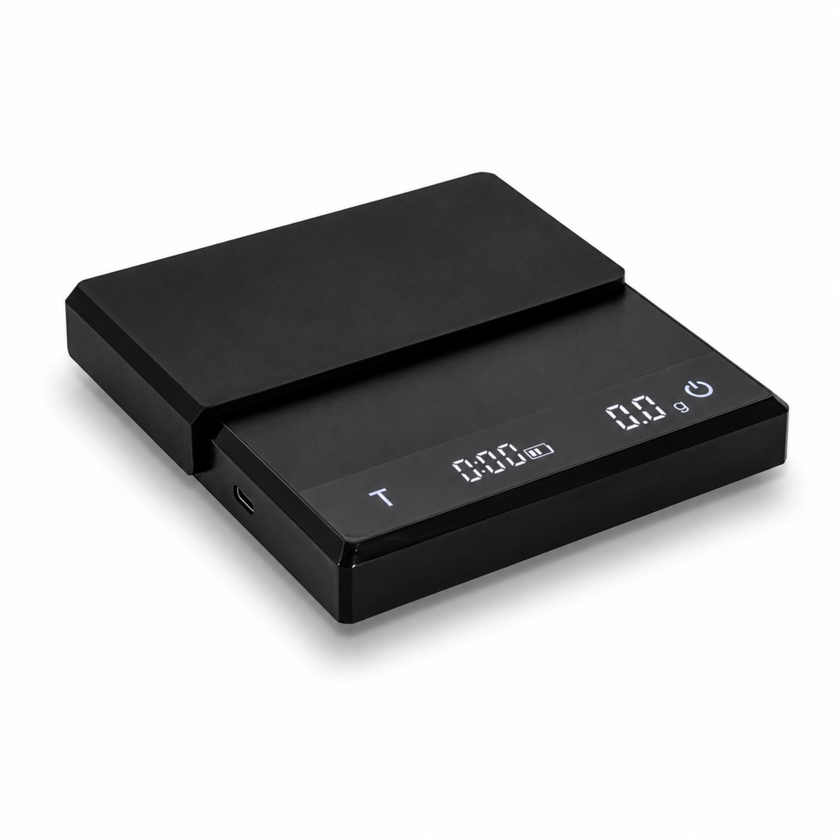 Black Slow Mill coffee scale in the coffee prep set