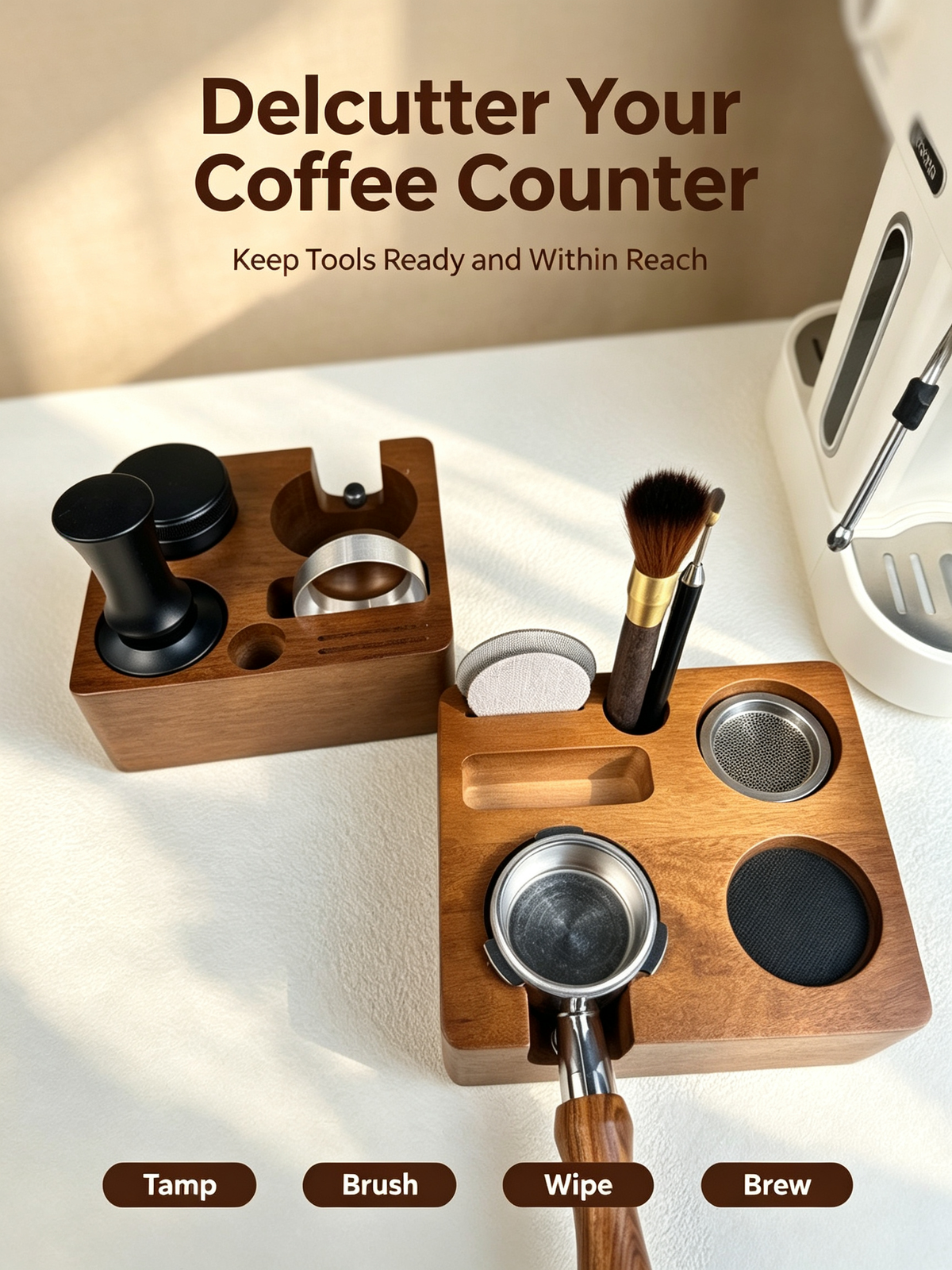 Espresso Tamping Station (58 mm, Solid Wood)