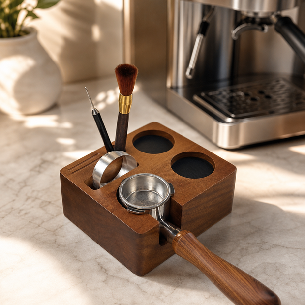 Espresso Tamping Station (58 mm, Solid Wood)