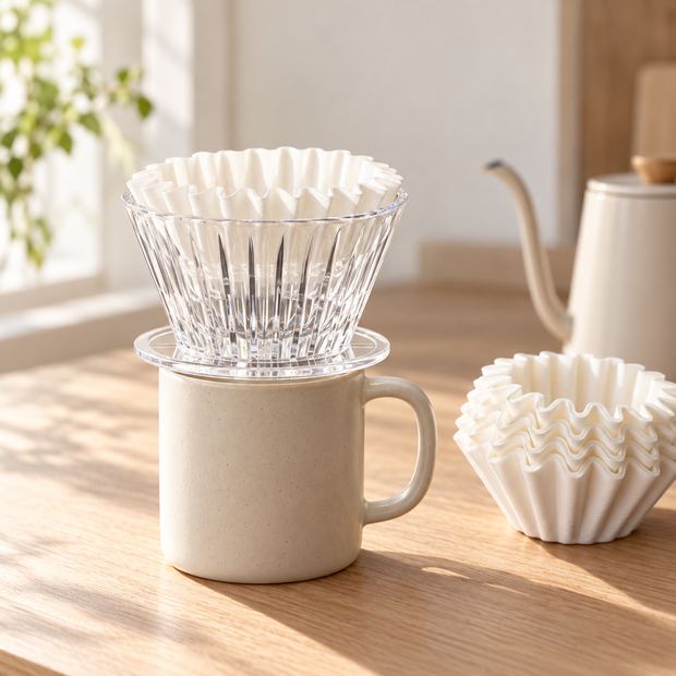 Clear PC Pour-Over Dripper + 50 Paper Filters