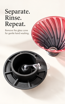 cleaning detail — glass immersion coffee brewer