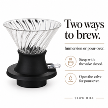 clear benefits — glass immersion coffee brewer