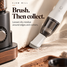 Slow Mill portable cordless vacuum — brush