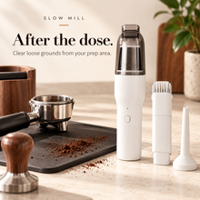 Slow Mill portable cordless vacuum — dosing