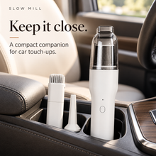 Slow Mill portable cordless vacuum — cupholder