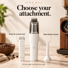 Slow Mill portable cordless vacuum — attachments