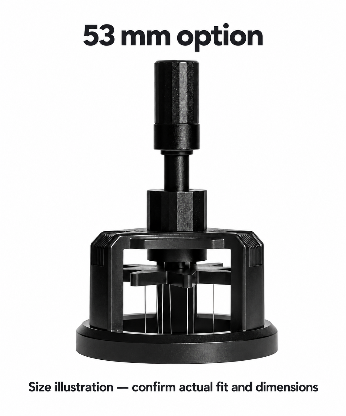 Illustrative 53 mm WDT option; actual fit and dimensions await supplier confirmation